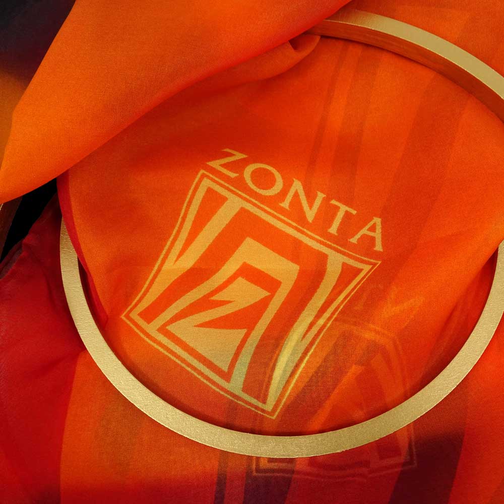 Zonta Scarf Made of Silk Crepe for Zonta
