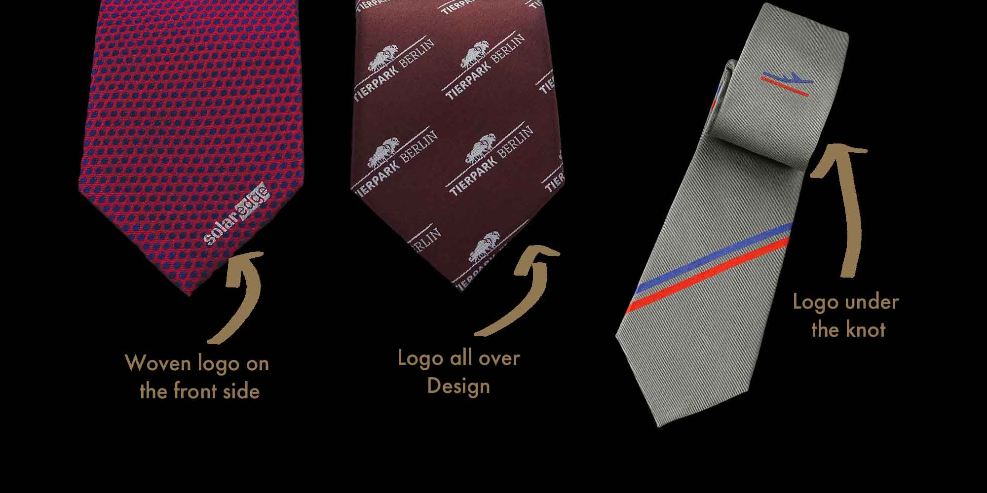 Conception de cravates - Logo sur le devant