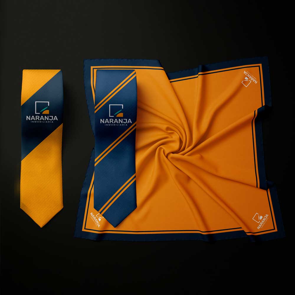 Conjunto de corbata y pañuelo para ejemplos de proyectos